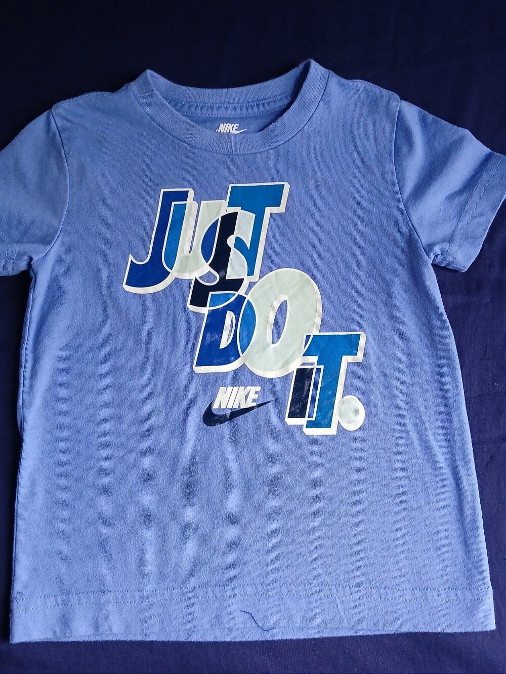 Nike Blue Kids 'Just Do It' Short Sleeve Tee